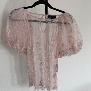 Laundry Sheer Embroidered Top NWT Size XL